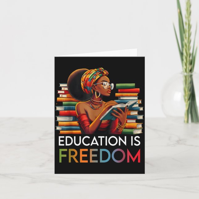 Cartão Education Is Dom Black Teacher Books Black History (Frente)
