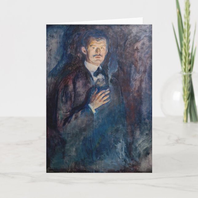 Cartão Edvard Munch - Autorretrato com Cigarro (Frente)