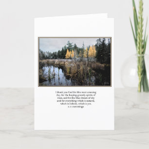 Cartão ee Cummings quote Cattails and Larches