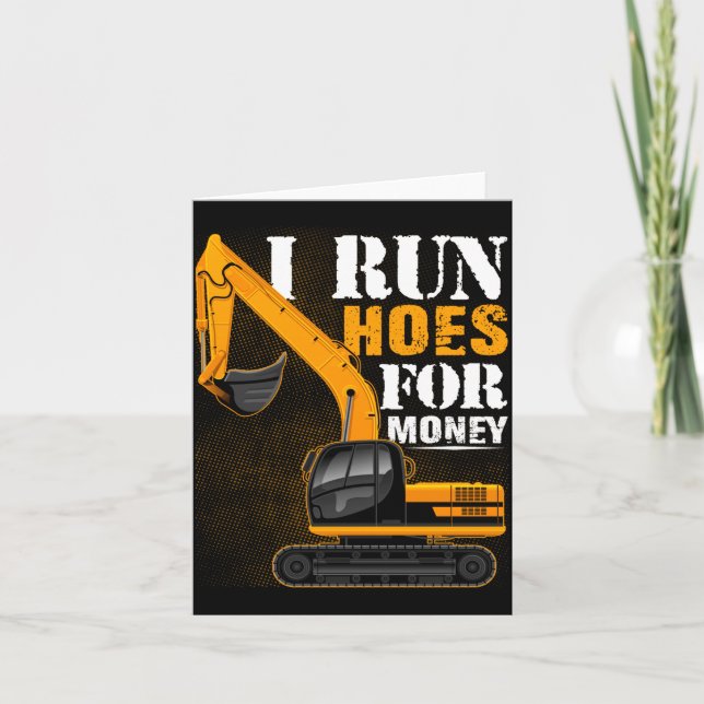 Cartão Eever I Run Cute Ss Cute Sss For Money Funny Excav (Frente)
