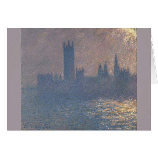 Cartão Efeito da luz solar de Monet (Frente Horizontal)