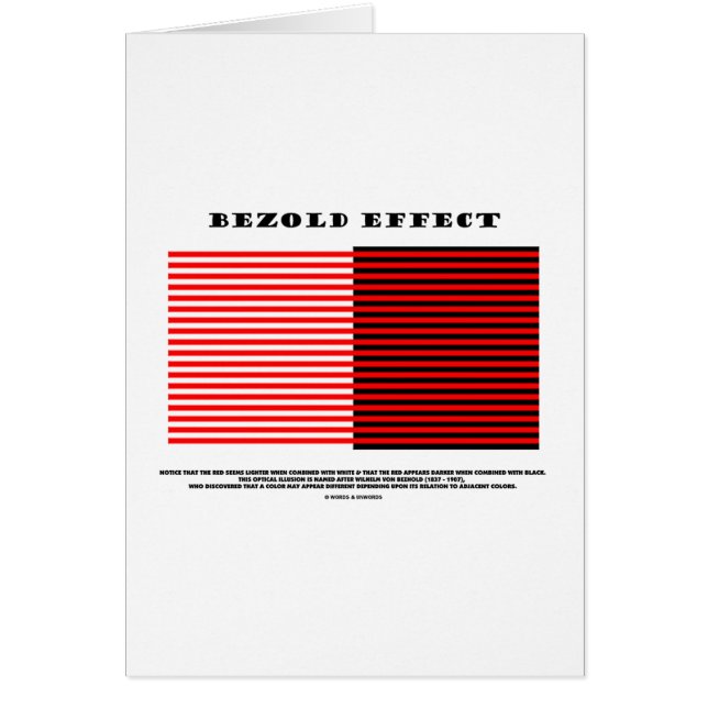 Cartão Efeito de Bezold (ilusão óptica) (Frente)