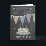 Cartão Efeito do Conselho do giz Trendy Brother, Com Bolo<br><div class="desc">Efeito do Conselho do giz Trendy Brother,  Com Bolo</div>