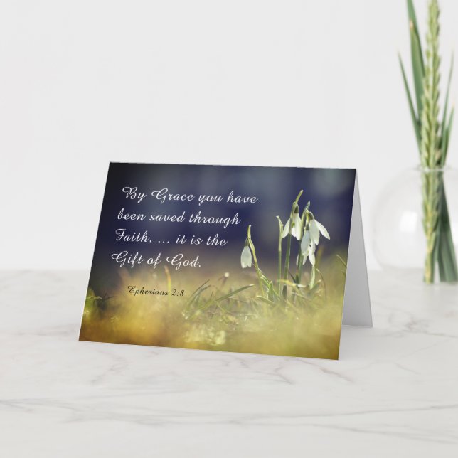 Cartão Éfesianos 2:8 Por Grace Você Foi Salva Bíblia (Frente)