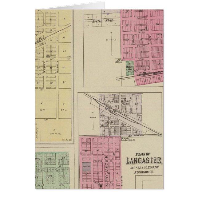 Cartão Effingham, Muscotah, Lancaster, Kansas (Frente)