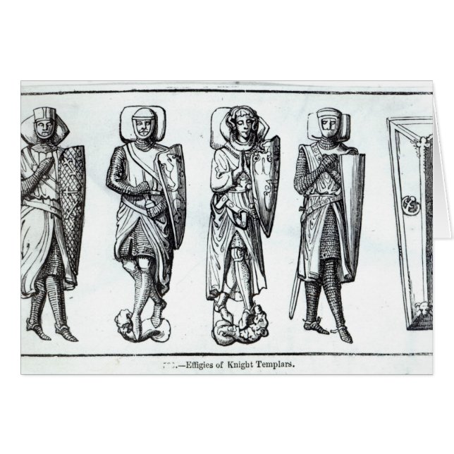 Cartão Efígies dos cavaleiros Templars (Frente Horizontal)