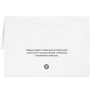 Cartão egeu da aguarela do por do sol