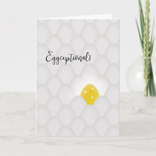 Cartão Eggcepcional! Ovo Amarelo com Brilho Parabéns