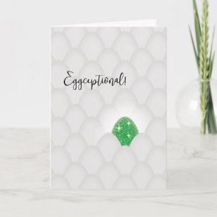 Cartão Eggcepcional! Ovo Congratulações Brilho Verde
