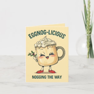 Cartão Eggnog-licious – Piada engraçada de Natal com Eggn