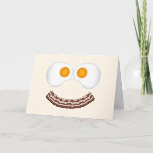 Cartão Eggs and Bacon Grin Greeting Card- With Greeting