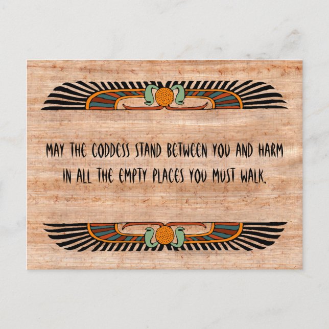 Cartão egípcio da bênção (deusa) (Frente)