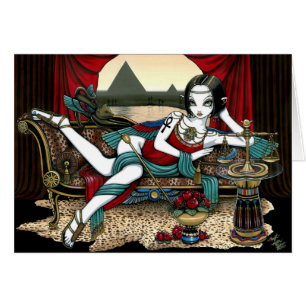 Cartão egípcio do anjo de Maat da deusa de "Maye