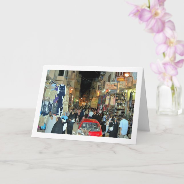 Cartão Egípcios locais no mercado Luxor (Orquídea)