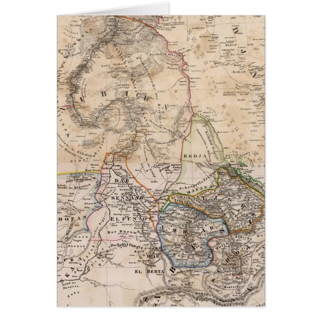 Cartão Egito, Sudão, África (Frente)