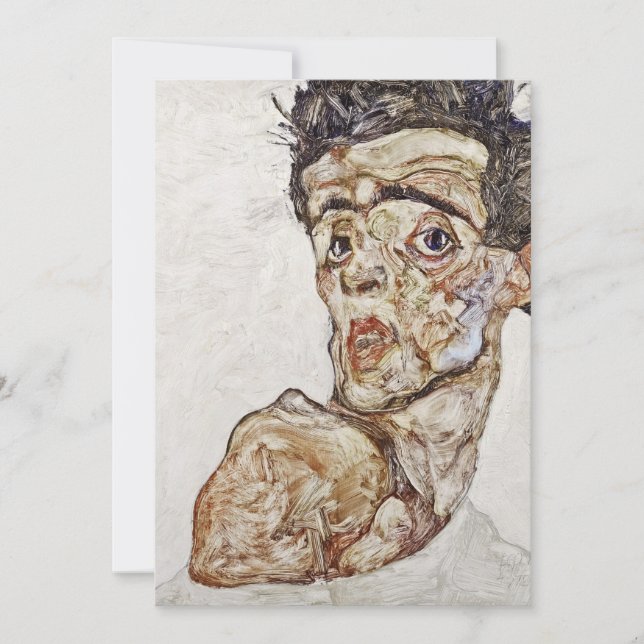 Cartão Egon Schiele - Autorretrato (Frente)
