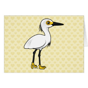 Cartão Egret nevado de Birdorable