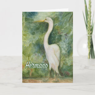 Cartão Egret white wilderness Hernano D-Day card Spanish