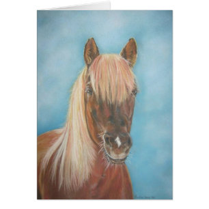 Cartão égua da castanha com o cavalo eqüino da arte da