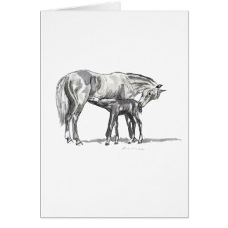 Cartão Égua e potro