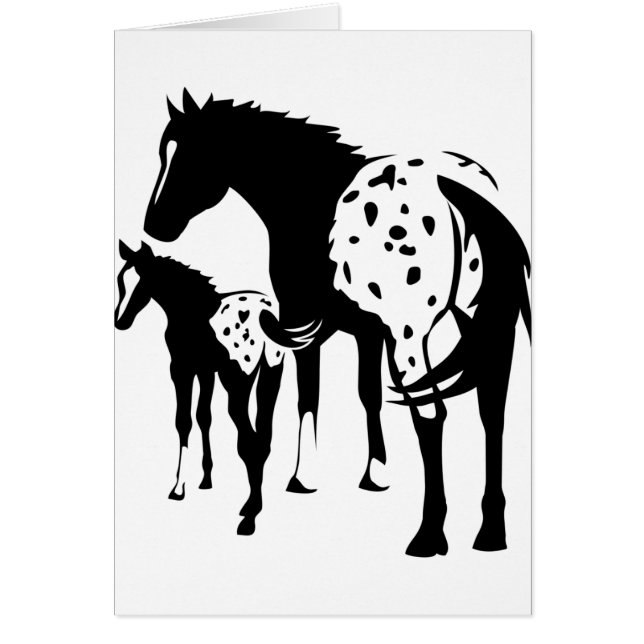 Cartão Égua e potro do Appaloosa (Frente)