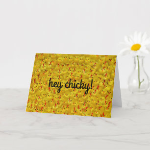 Cartão "Ei Chicky" para Pintinhos Amarelos de toda