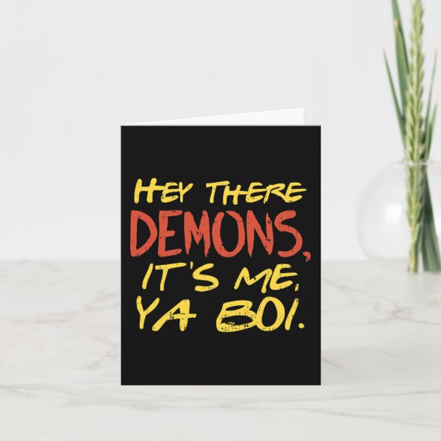 Cartão Ei, Demônios É Eu Ya Boi Divertido Fantasma Caçand (Frente)