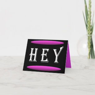Cartão Ei, design de arte em preto e roxo mais branco