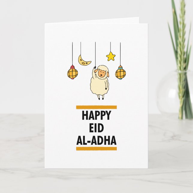 Cartão Eid al-Adha islâmico feliz Mubarak (Frente)