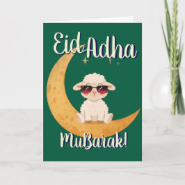 Cartão Eid Al Adha Mubarak Cute Sheep Greeting Card 