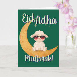 Cartão Eid Al Adha Mubarak Cute Sheep Greeting Card 