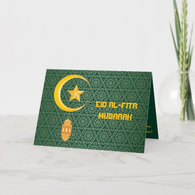 Cartão Eid al Fitr Mubarak Ramadan Kareem Moon Star (Frente)