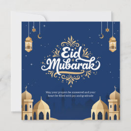 Cartão Eid Mubarak Dourado & Azul 