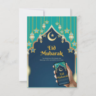 Cartão Eid Mubarak Elegante