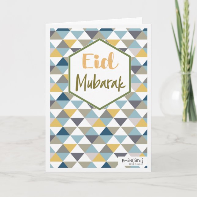 Cartão Eid Mubarak - Geometric Design (Frente)