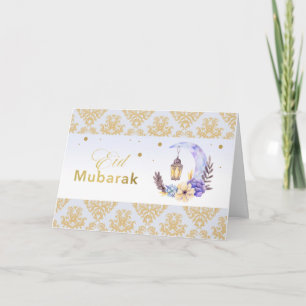 Cartão Eid mubarak moon aquarela Ramadan card