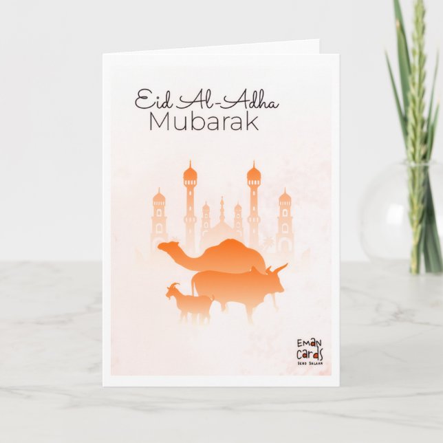 Cartão Eid ul Adha mubarak - Simples  (Frente)