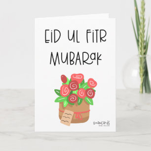 Cartão Eid ul Fitr Mubarak - Flores