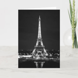 Cartão Eiffel Tower at Night - B/W