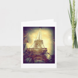 Cartão Eiffel Tower, Brown, Purple and Gold , Blank