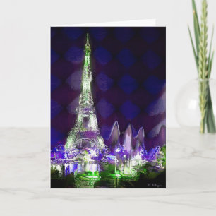 Cartão Eiffel tower by night(card)