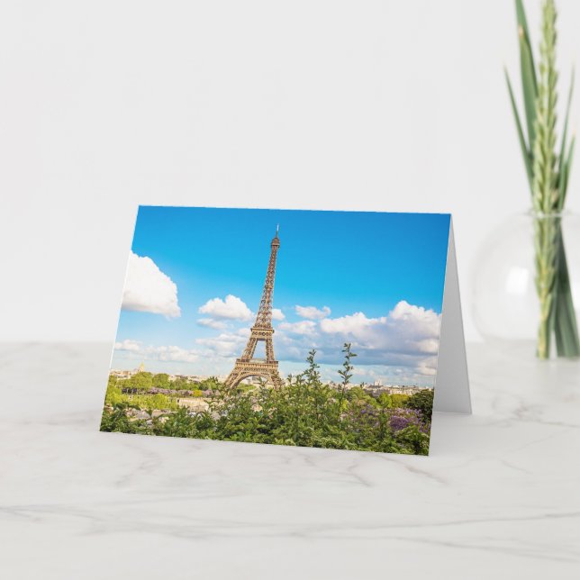 Cartão Eiffel Tower Cloud Photograph Note Card (Frente)