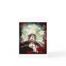 Eiffel Tower, Dreamy Floral , Blank