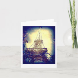 Cartão Eiffel Tower, Indigo Blue, Blank