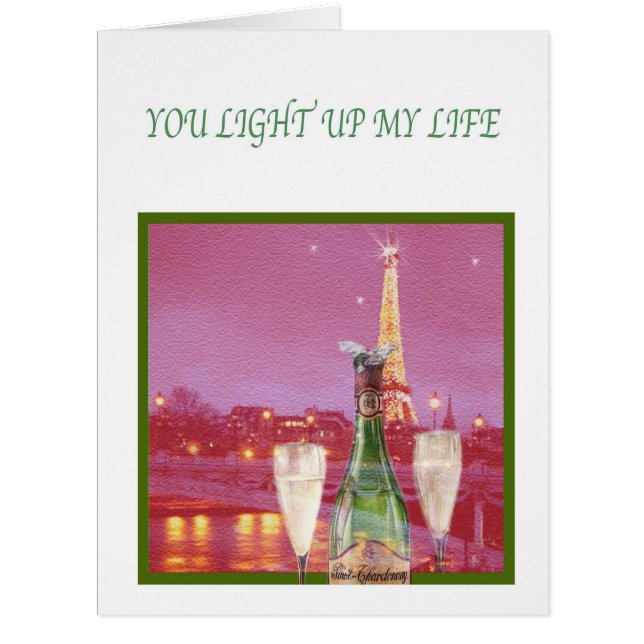 Cartão Eiffel Tower Namorados, Você Acende Minha Vida (Frente)