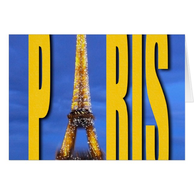 Cartão Eiffel Tower Paris França (Frente Horizontal)