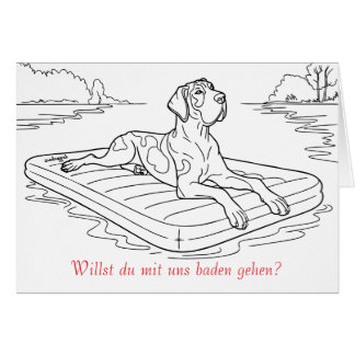 Cartão Einladung zum Baden gehen mit Deutscher Dogge 
