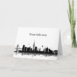 Cartão Einladungskarte mit Hamburg Skyline.