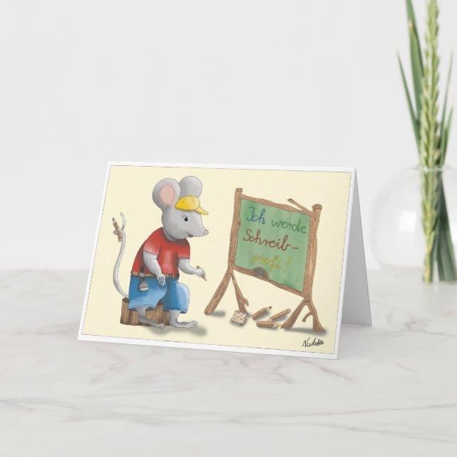 Cartão Einschulungskarte – liebevoll handgezeichnet Junge (Frente)