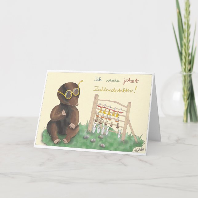Cartão Einschulungskarte – liebevoll handgezeichnet Junge (Frente)